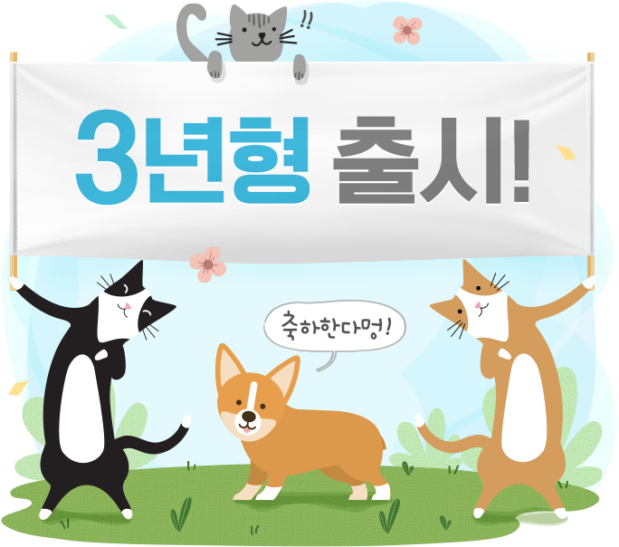 3년형 출시! 축하한다멍!