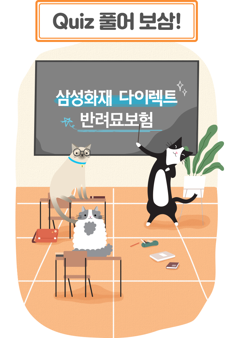 Quiz 풀어 보삼! 삼성화재 다이렉트 반려묘보험